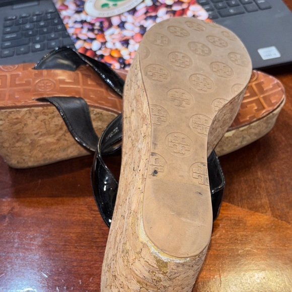 Tory Burch Black and Tan Flip Flops - Picture 5 of 5